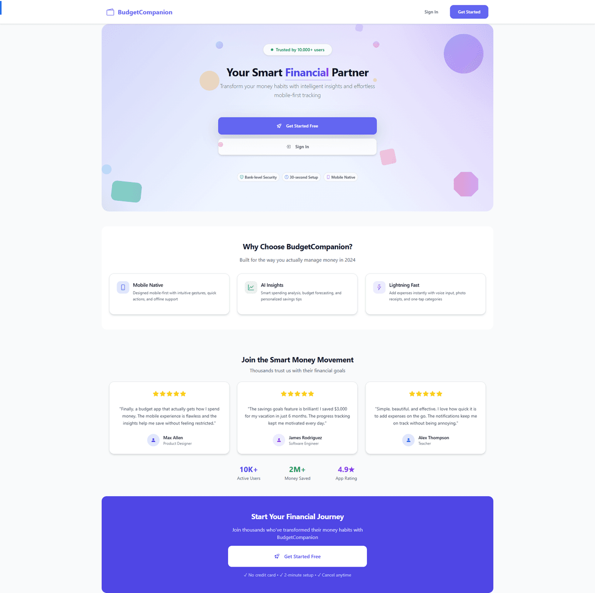 BudgetCompanion Project